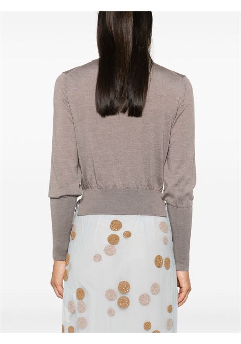 Taupe crystal-embellished cardigan Simone Rocha - women SIMONE ROCHA | KMK4B0647CLY